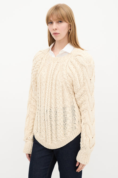 Ulla Johnson Cream Cable Knit Sweater