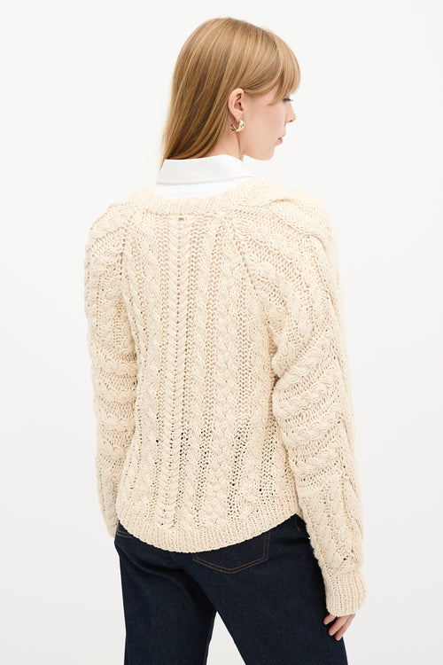 Ulla Johnson Cream Cable Knit Sweater