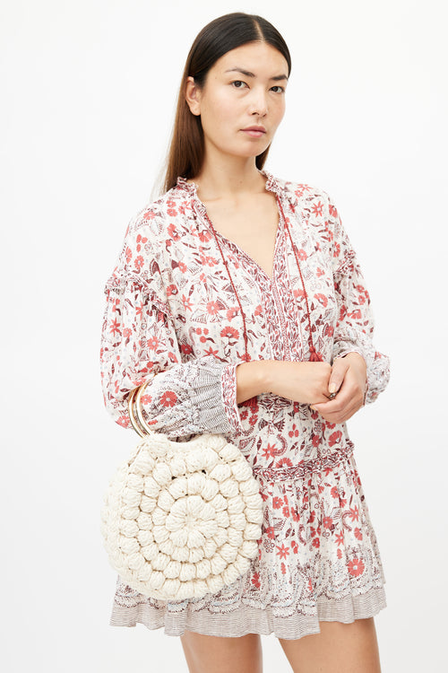 Ulla Johnson Cream 
Gold Lia Crochet Hand Bag