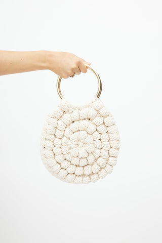 Ulla Johnson Cream 
Gold Lia Crochet Hand Bag