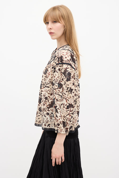 Ulla Johnson Cream 
Multi Floral Printed Blouse