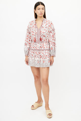 Ulla Johnson Cream 
Multicolour Floral Tiered Dress