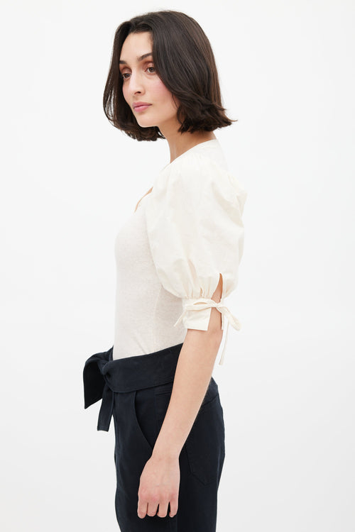 Ulla Johnson Cream Pia Puff Sleeve Blouse