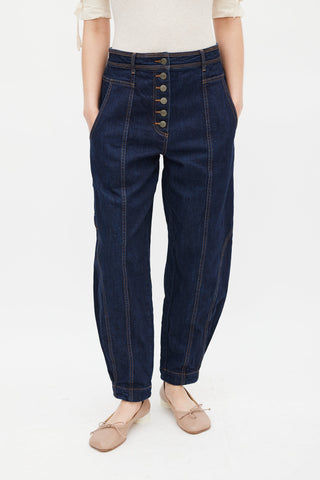 Ulla Johnson Dark Wash Keaton Tapered Jeans