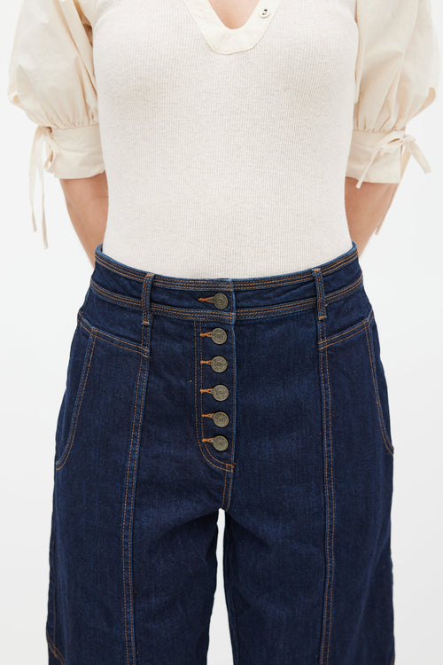 Ulla Johnson Dark Wash Keaton Tapered Jeans