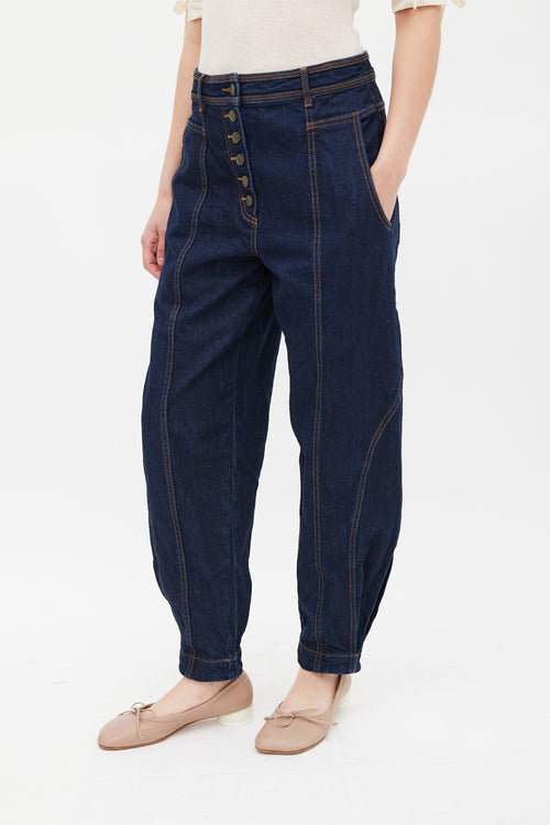 Ulla Johnson Dark Wash Keaton Tapered Jeans