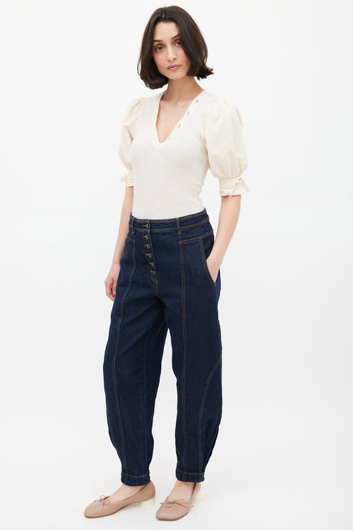 Ulla Johnson Dark Wash Keaton Tapered Jeans