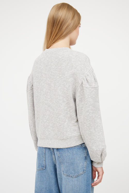 Ulla Johnson Light Grey Puff Sleeve Sweatshirt