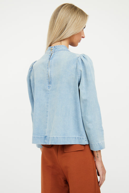 Light Wash Denim Tie Top Ulla Johnson