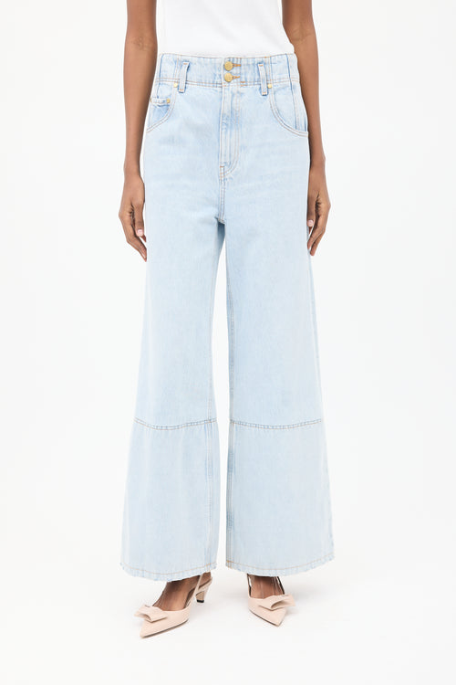 Ulla Johnson Light Wash Margot Wide Leg Jeans