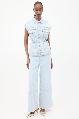 Ulla Johnson Light Wash Denim Odette Cinched Vest