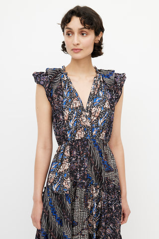 Ulla Johnson Black 
Multi Print Dress