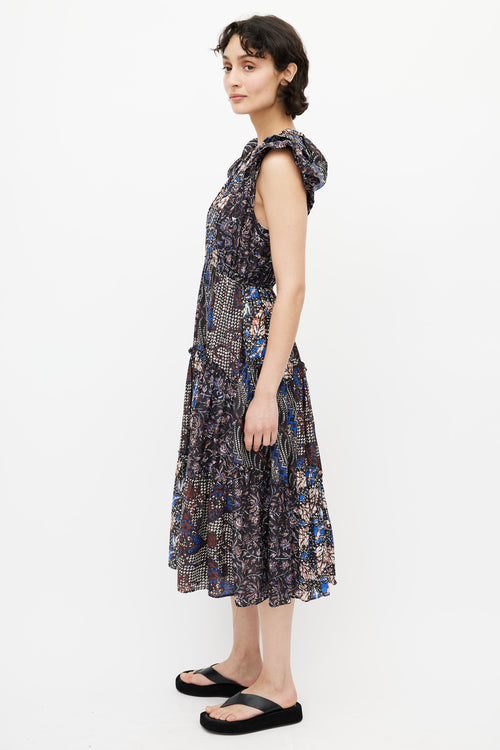 Ulla Johnson Black 
Multi Print Dress