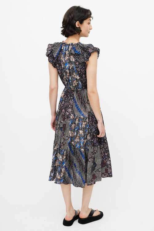 Ulla Johnson Black 
Multi Print Dress