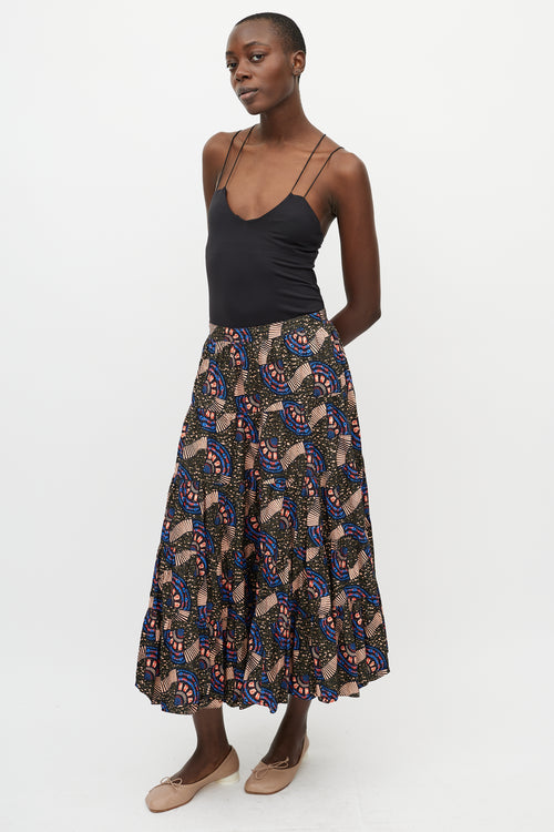 Ulla Johnson Multicolour Patterned Midi Skirt