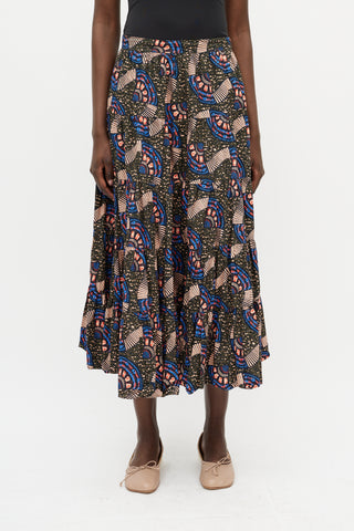 Ulla Johnson Multicolour Patterned Midi Skirt