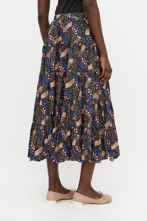 Ulla Johnson Multicolour Patterned Midi Skirt