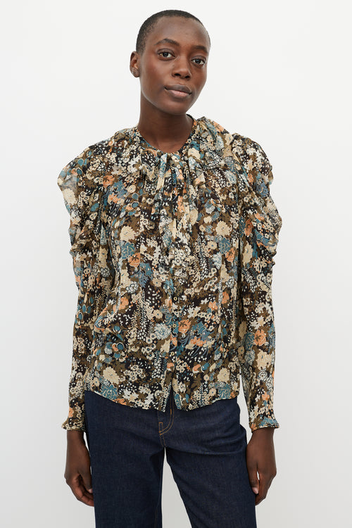 Ulla Johnson Multicolour Printed Sheer Blouse