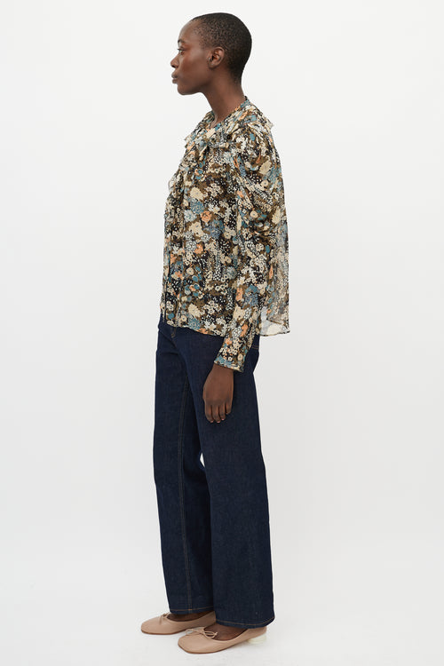 Ulla Johnson Multicolour Printed Sheer Blouse