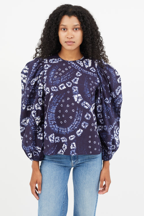 Ulla Johnson Navy 
White Tie Dye Top