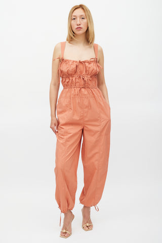 Ulla Johnson Orange Cotton Drawstring Jumpsuit