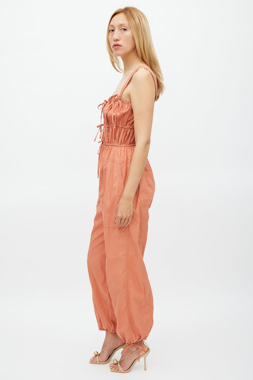 Ulla Johnson Orange Cotton Drawstring Jumpsuit