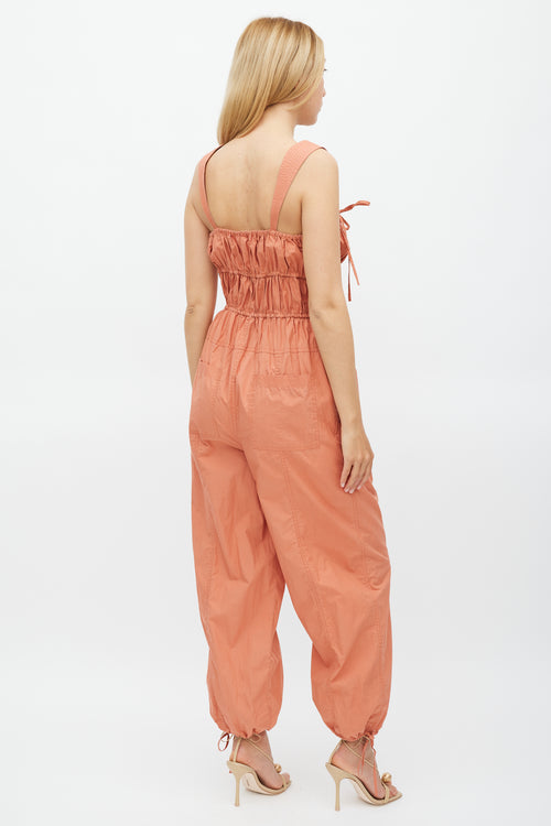 Ulla Johnson Orange Cotton Drawstring Jumpsuit