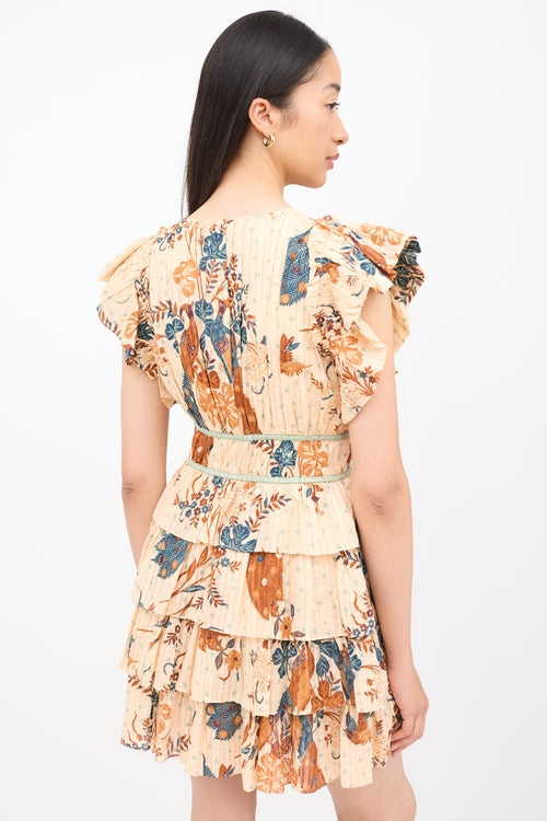 Ulla Johnson Orange Multi Colour Marni Dress