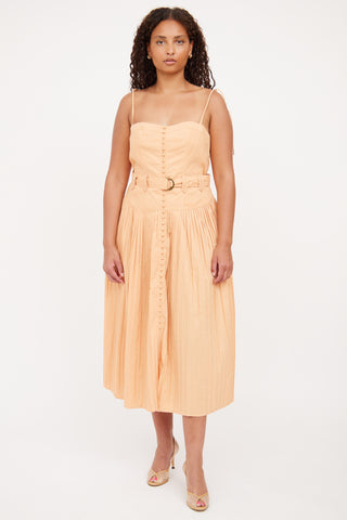 Ulla Johnson Orange Corset Tie Dress