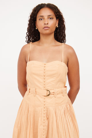 Ulla Johnson Orange Corset Tie Dress