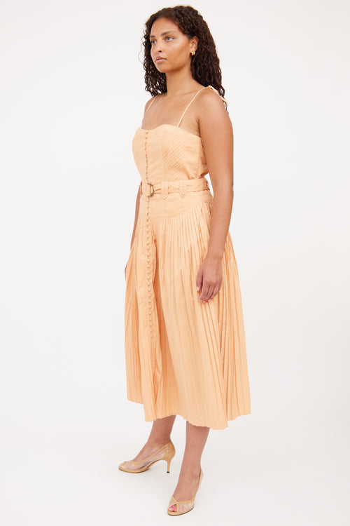 Ulla Johnson Orange Corset Tie Dress