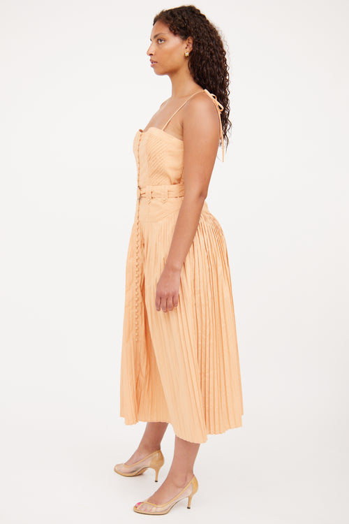 Ulla Johnson Orange Corset Tie Dress