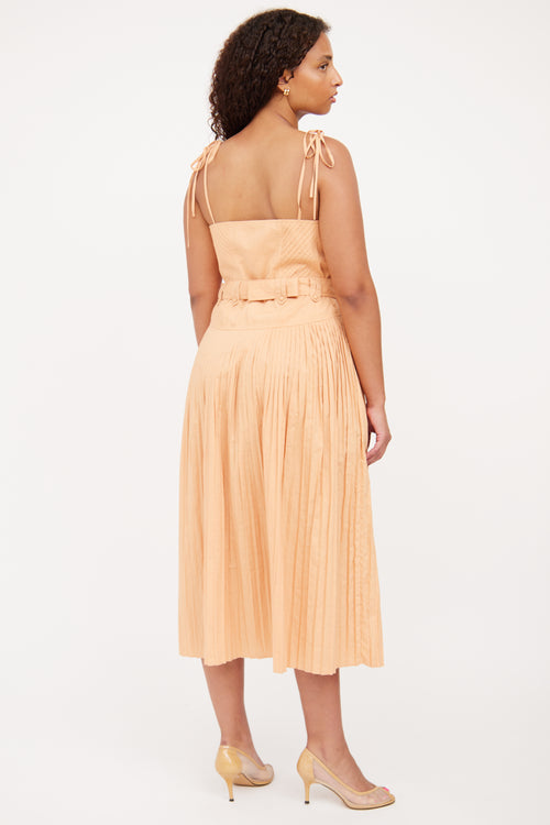 Ulla Johnson Orange Corset Tie Dress