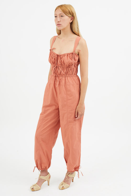 Ulla Johnson Orange Cotton Drawstring Jumpsuit