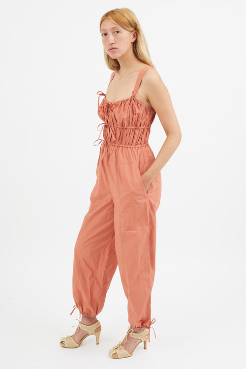 Ulla Johnson Orange Cotton Drawstring Jumpsuit