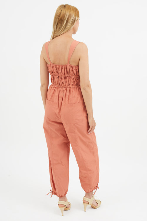 Ulla Johnson Orange Cotton Drawstring Jumpsuit