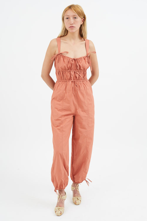 Ulla Johnson Orange Cotton Drawstring Jumpsuit