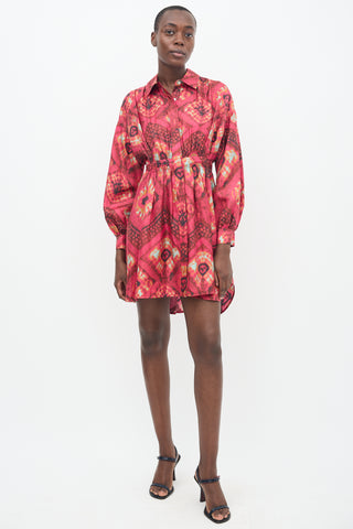 Ulla Johnson Pink 
Multi Silk Tie Dye Jude Dress