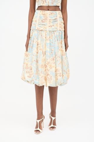 Ulla Johnson Printed Roselani Ruched Skirt