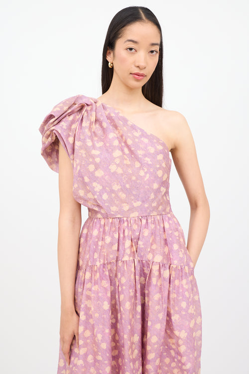 Ulla Johnson Purple Athena Cold Shoulder Dress