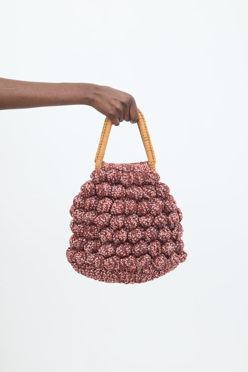 Ulla Johnson Burgundy 
Multi Crochet 
Leather Barranco Bag