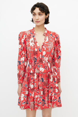 Ulla Johnson Red 
Multi Floral Dress