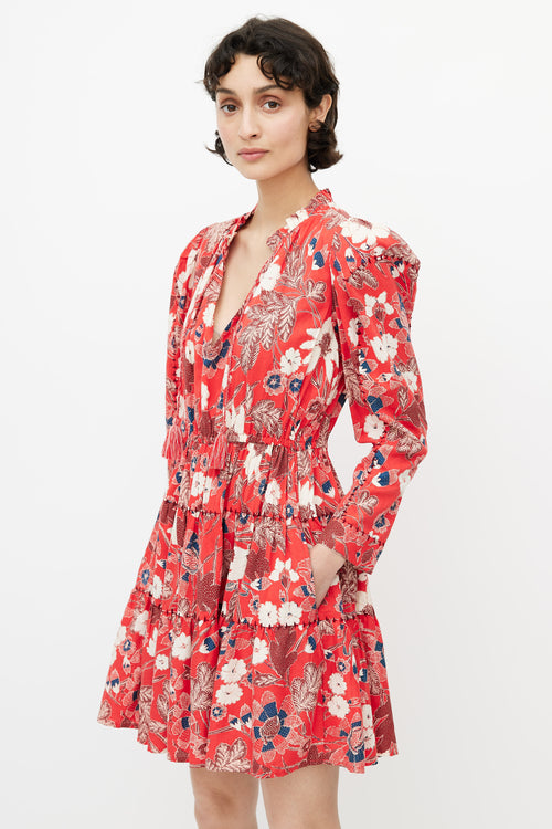 Ulla Johnson Red 
Multi Floral Dress