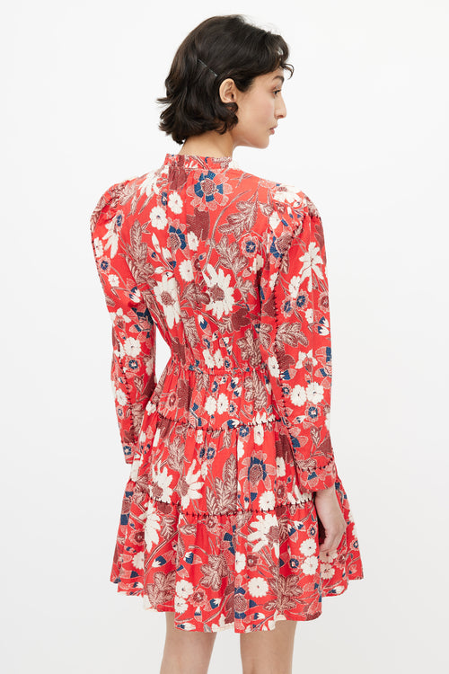 Ulla Johnson Red 
Multi Floral Dress