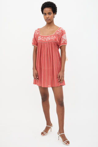 Ulla Johnson Square Neck Embroidered Dress