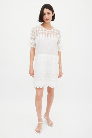 Ulla Johnson White Eyelet Lace Cotton Viola Dress