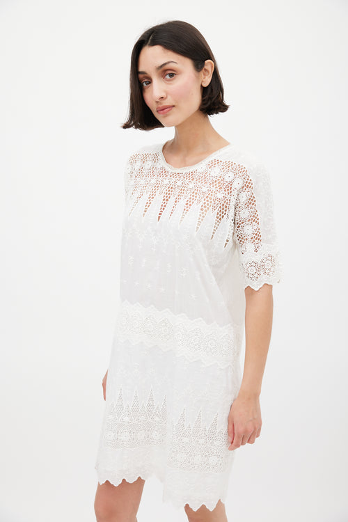 Ulla Johnson White Eyelet Lace Cotton Viola Dress