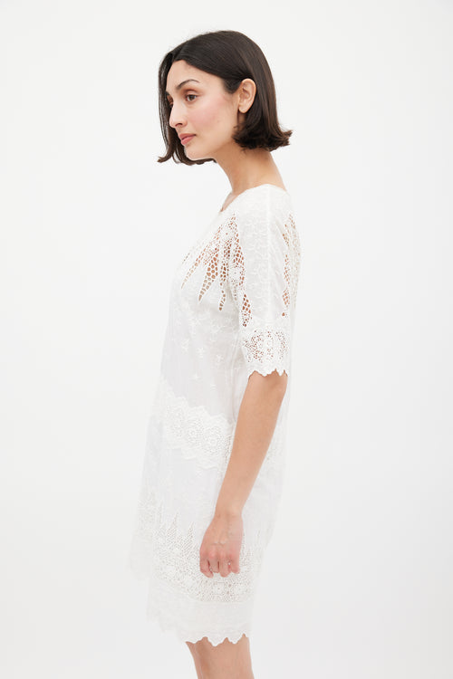 Ulla Johnson White Eyelet Lace Cotton Viola Dress