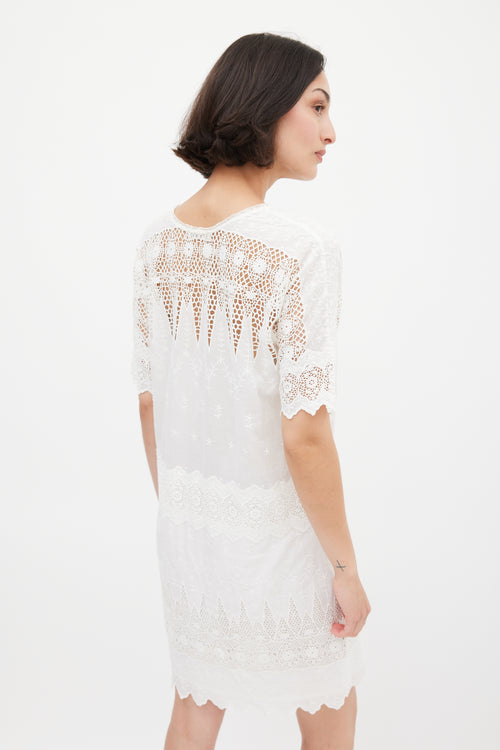 Ulla Johnson White Eyelet Lace Cotton Viola Dress