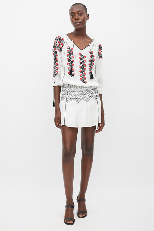 Ulla Johnson White 
Multicolour Embroidered Samira Dress